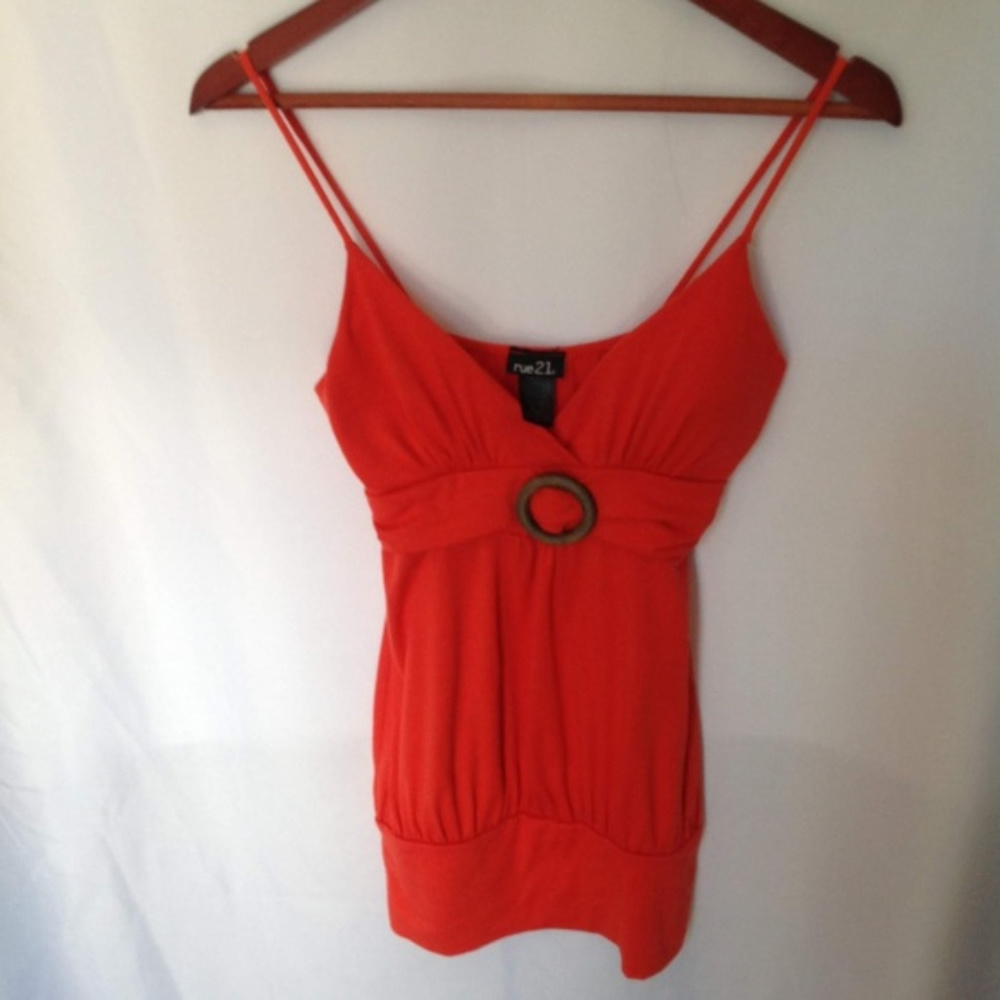 🌴3/$20 Rue 21 Orange Spaghetti Strap Padded Top